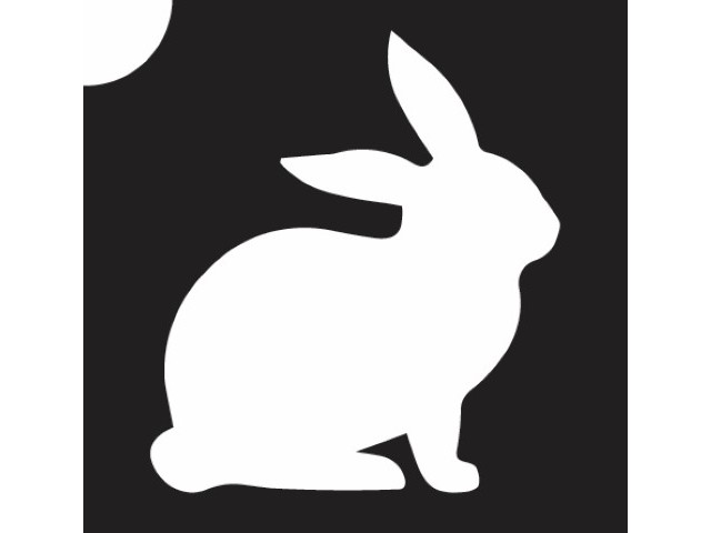 Bunny 02 glitter tattoo stencil | glitterify.