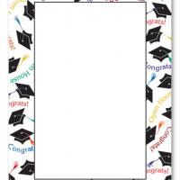 Graduation Hat Border Blank Card Invitation