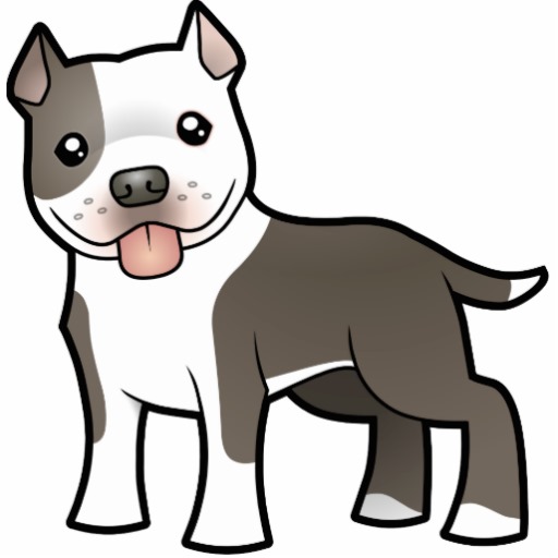 Cartoon Pitbull / American Staffordshire Terrier Photo Cutout from ...
