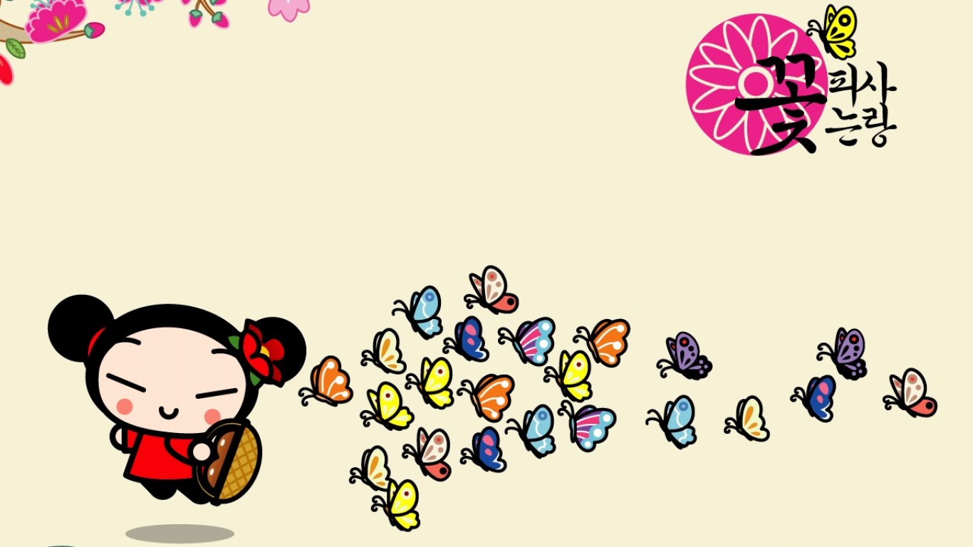 Pucca hangul korean language wallpaper