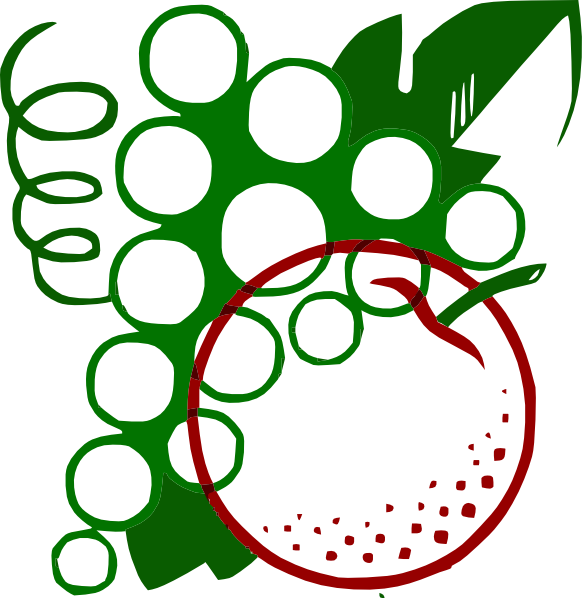 Organge Grapes Cartoon clip art Free Vector