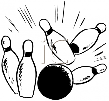 Ball And Bowling Pins Clipart