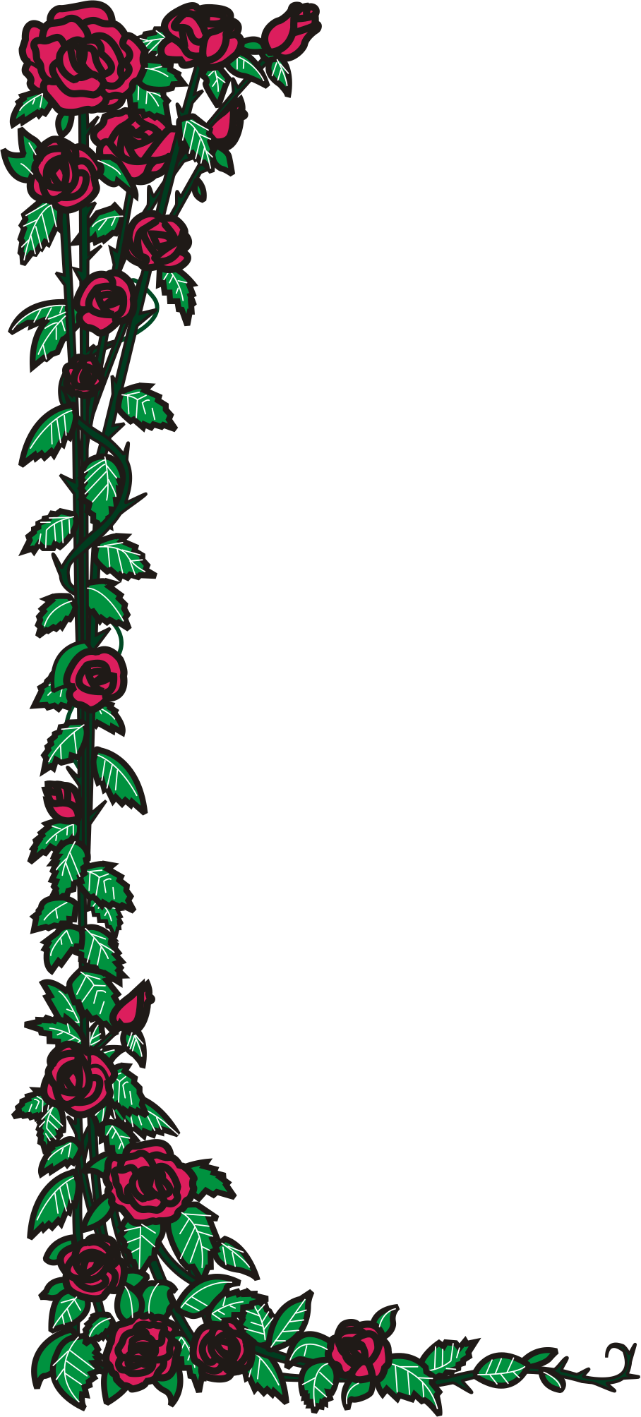 Rose Vine Border Clip Art - Free Clipart Images