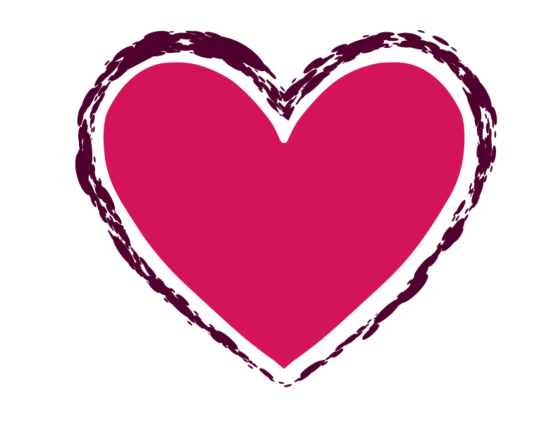 Valentine Heart Smudge Outline -
