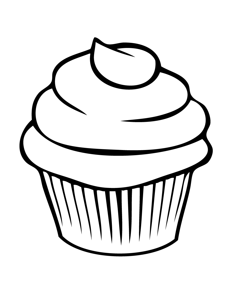 Cute Cupcake Outline Clipart