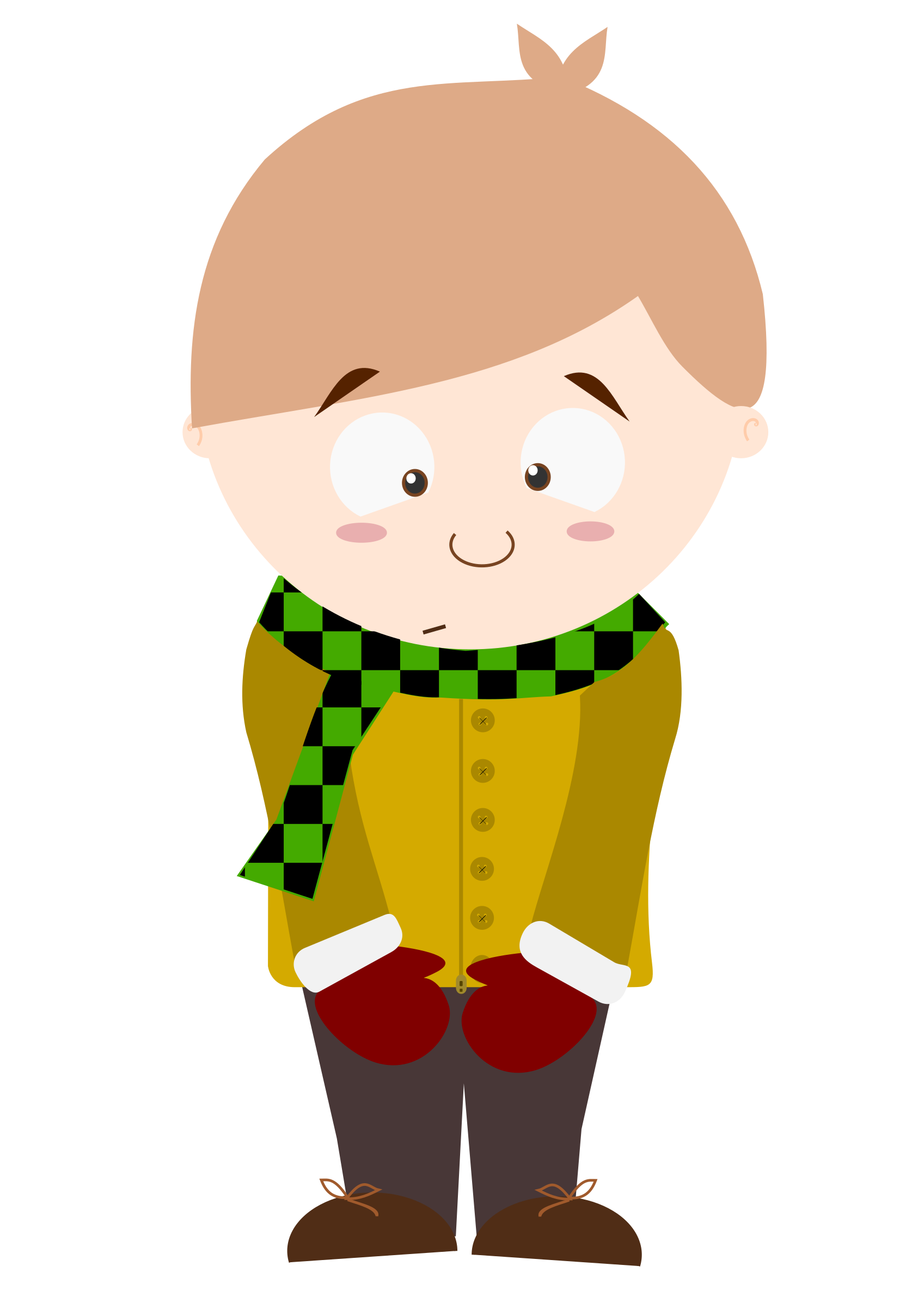 Clipart - Cartoon shy kid