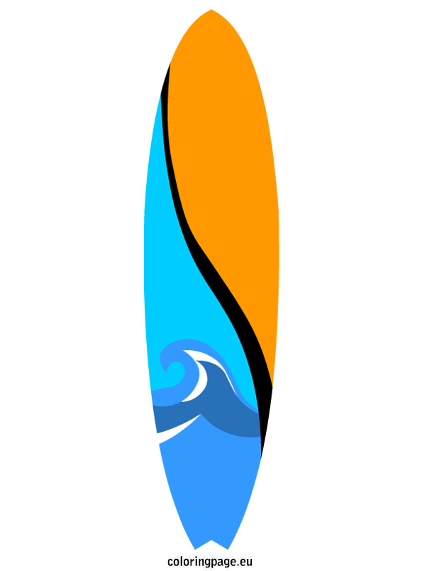 Surfboard clipart coloring page image #22441