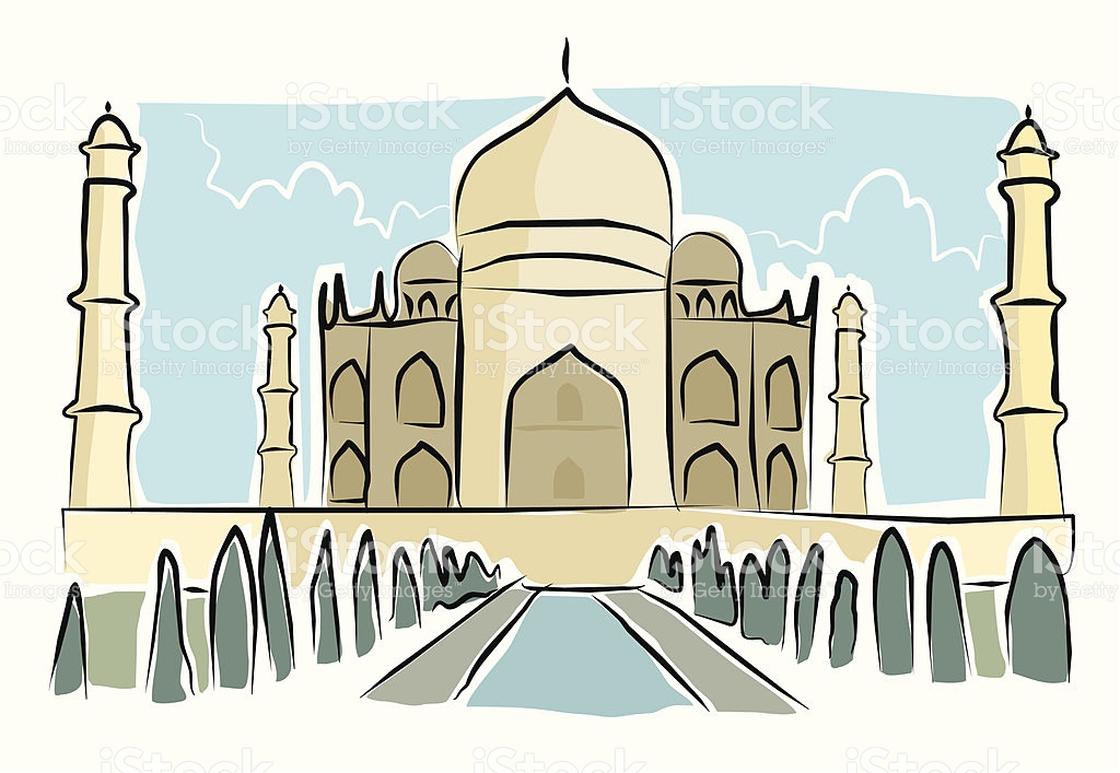 Sketchy Taj Mahal stock vector art 165671739 | iStock