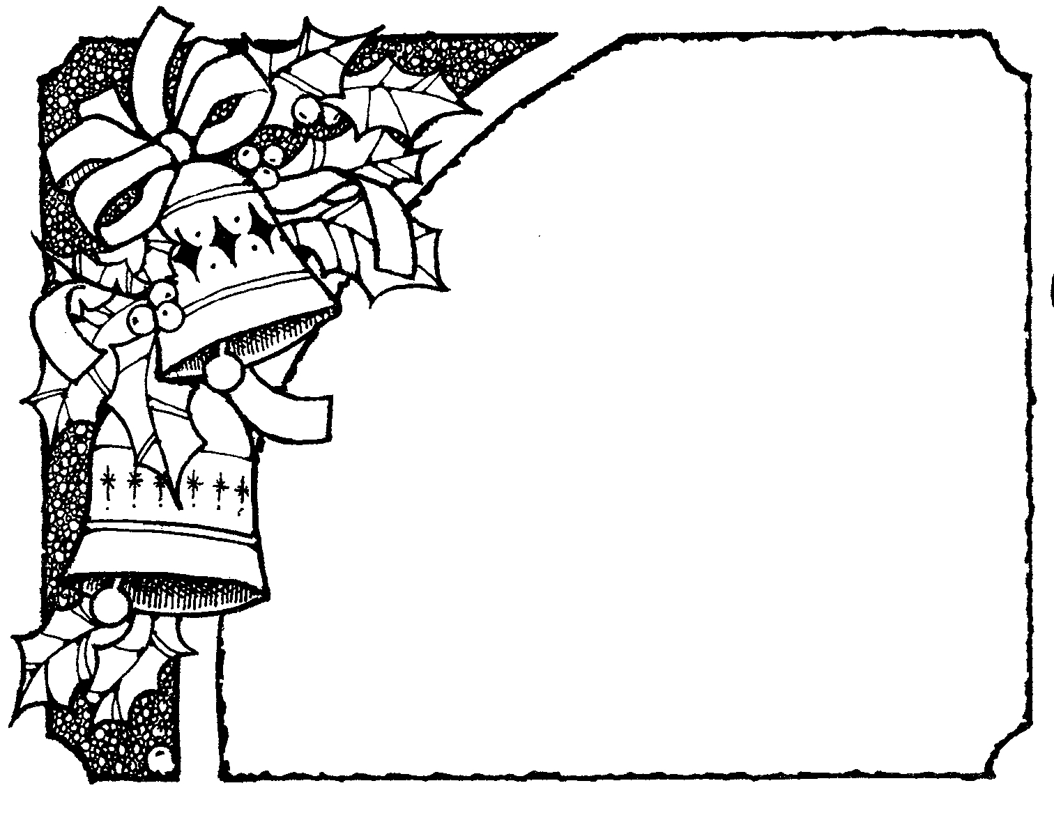 Christmas Clip Art – Black And White Border – Happy Holidays!