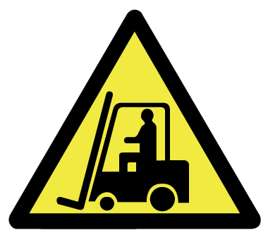 Vehicles at work - Safety signs: Warning signs