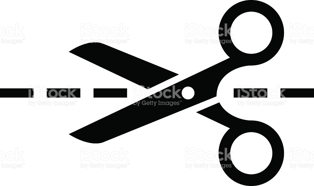 Scissors With Cut Lines stock vector art 498607908 | iStock
