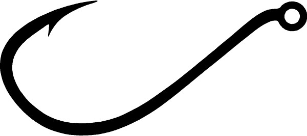 Fish hook clipart black and white