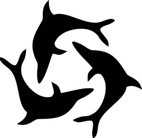 Dolphin black and white clip art - Dolphin black and white clipart ...
