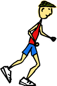 Burning man running animated clipart