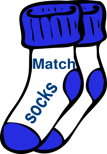 Matching socks clipart