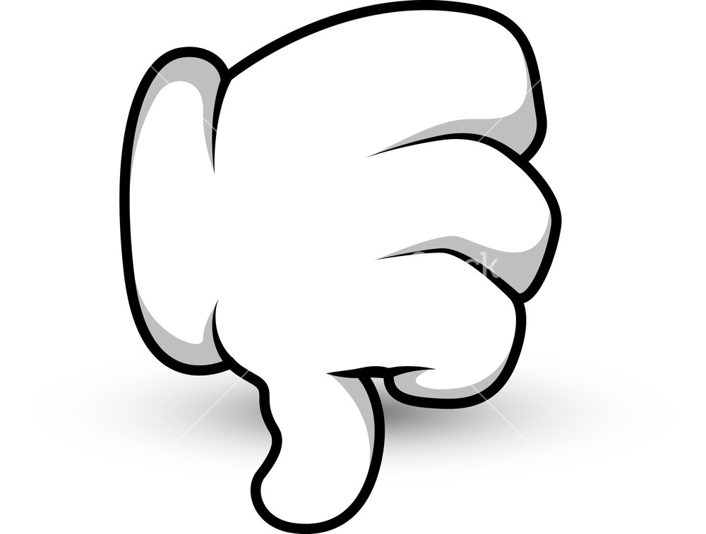 Cartoon Hand - Thumbs Down - Vector Illustration
