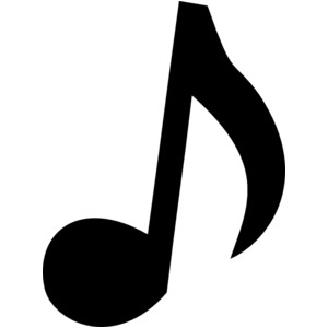 Music note clipart black and white