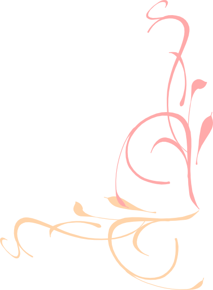 Peach Flourish Border Clipart