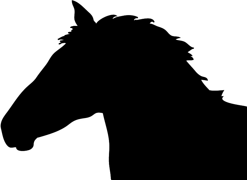 Horse head outline clipart