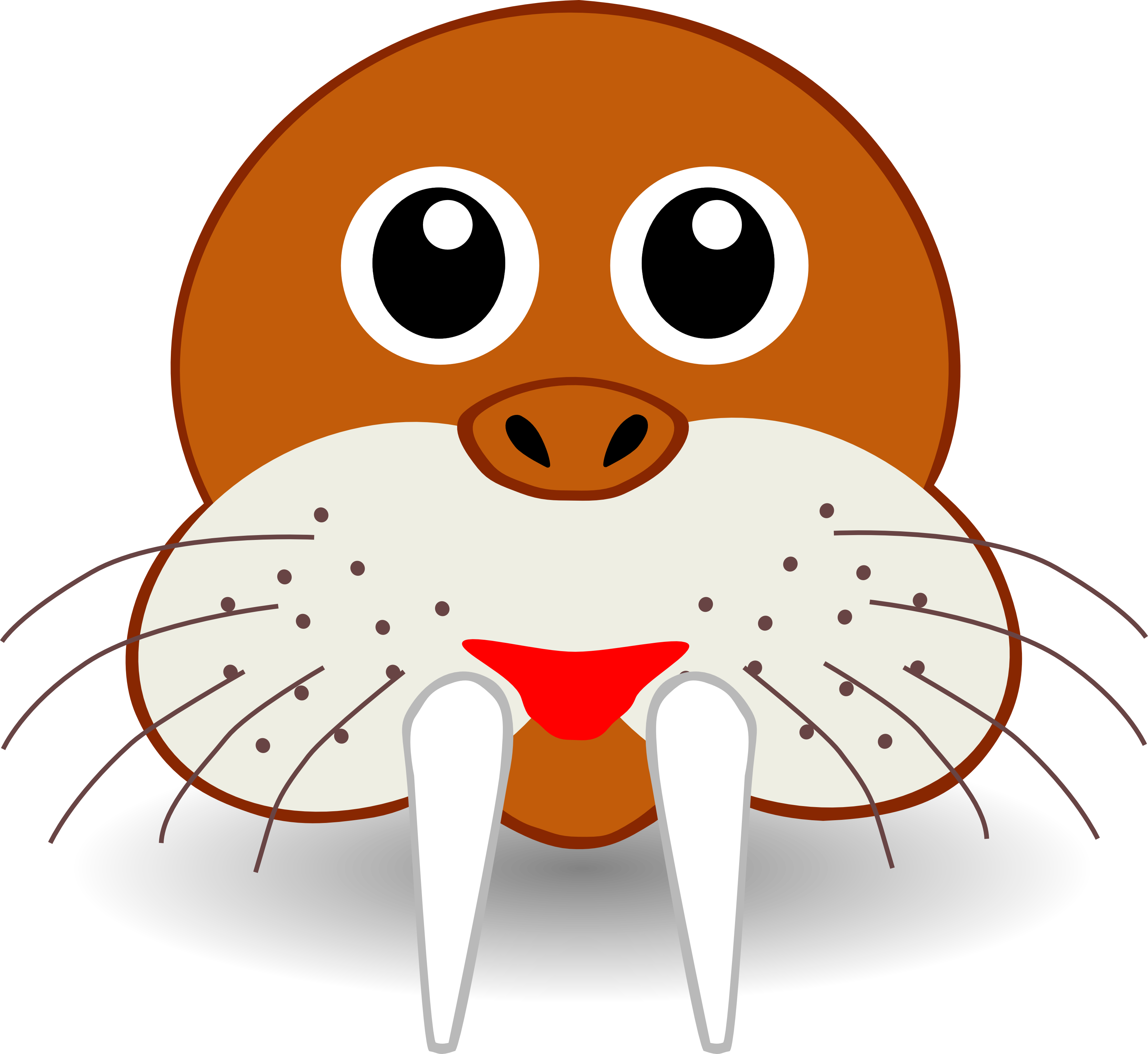 Clip Art: Walrus 1 Head Brown Christmas Xmas ...