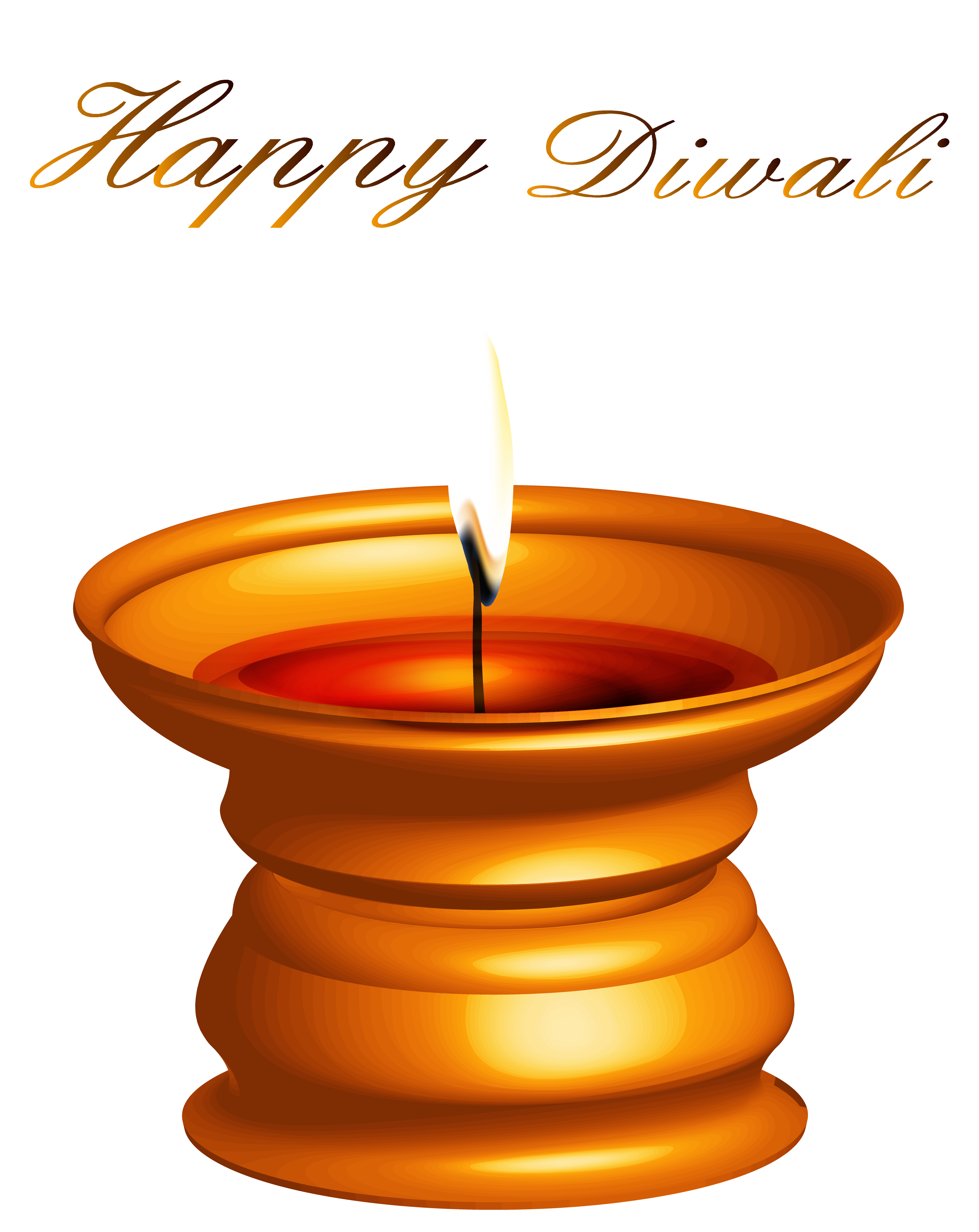 Happy Diwali Candle Decor PNG Clipart Image