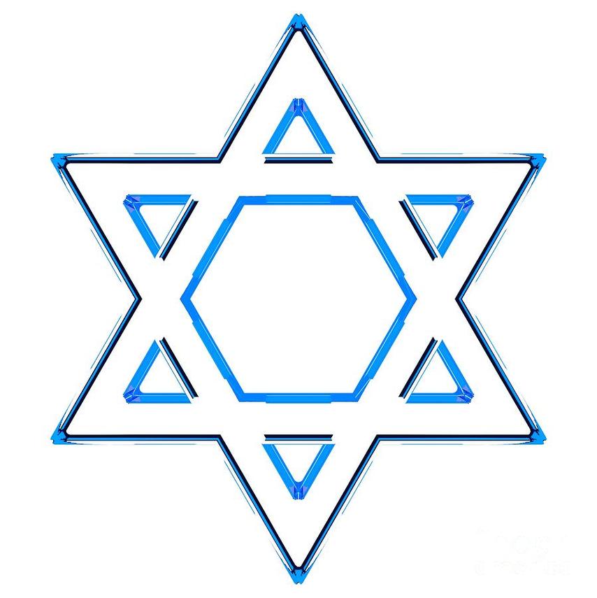 Jewish Star Of David Blue Outline Version Digital Art By Shazam ...