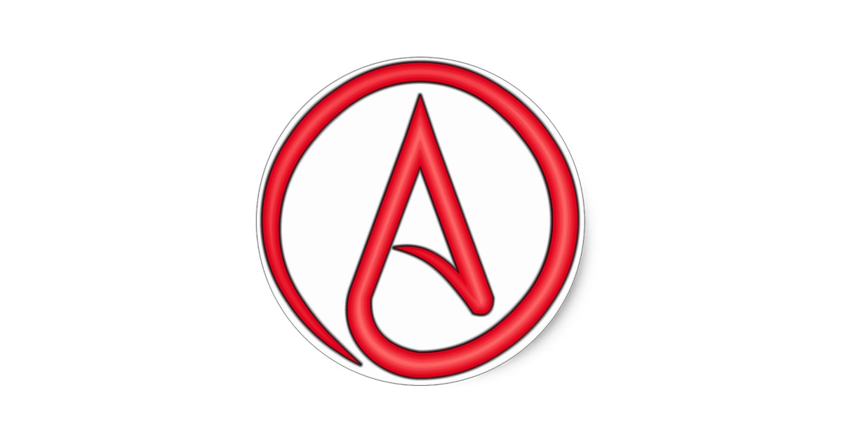 Scarlet Letter Atheist Symbol Classic Round Sticker | Zazzle