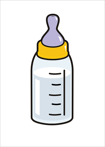 Silhouette Of Baby Bottle Outline Clip Art, Vector Images ...