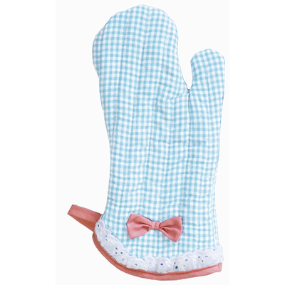 Violet Linen Yarn-Dye Blue and White Gingham Oven Mitt | Wayfair