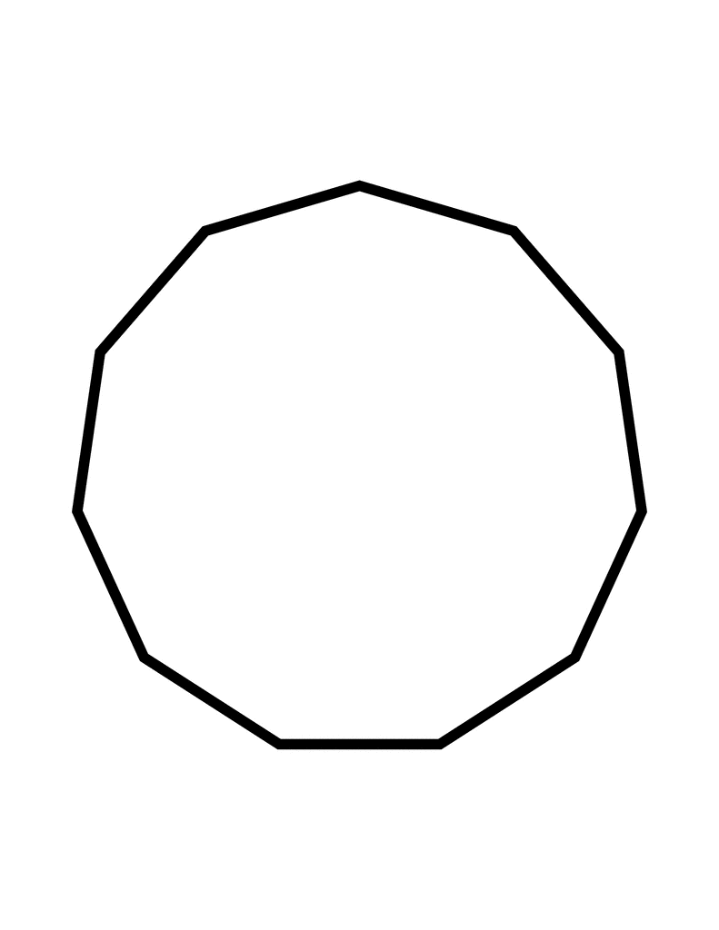 Flashcard of a polygon with eleven equal sides | ClipArt ETC