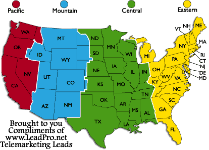 time zone map of usa