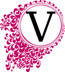 Purple Vintage Letter V clip art - vector clip art online, royalty ...