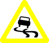 Slippery Road Sign 2 clip art - vector clip art online, royalty ...