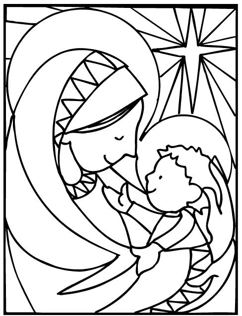 Mother Mary Coloring Pages