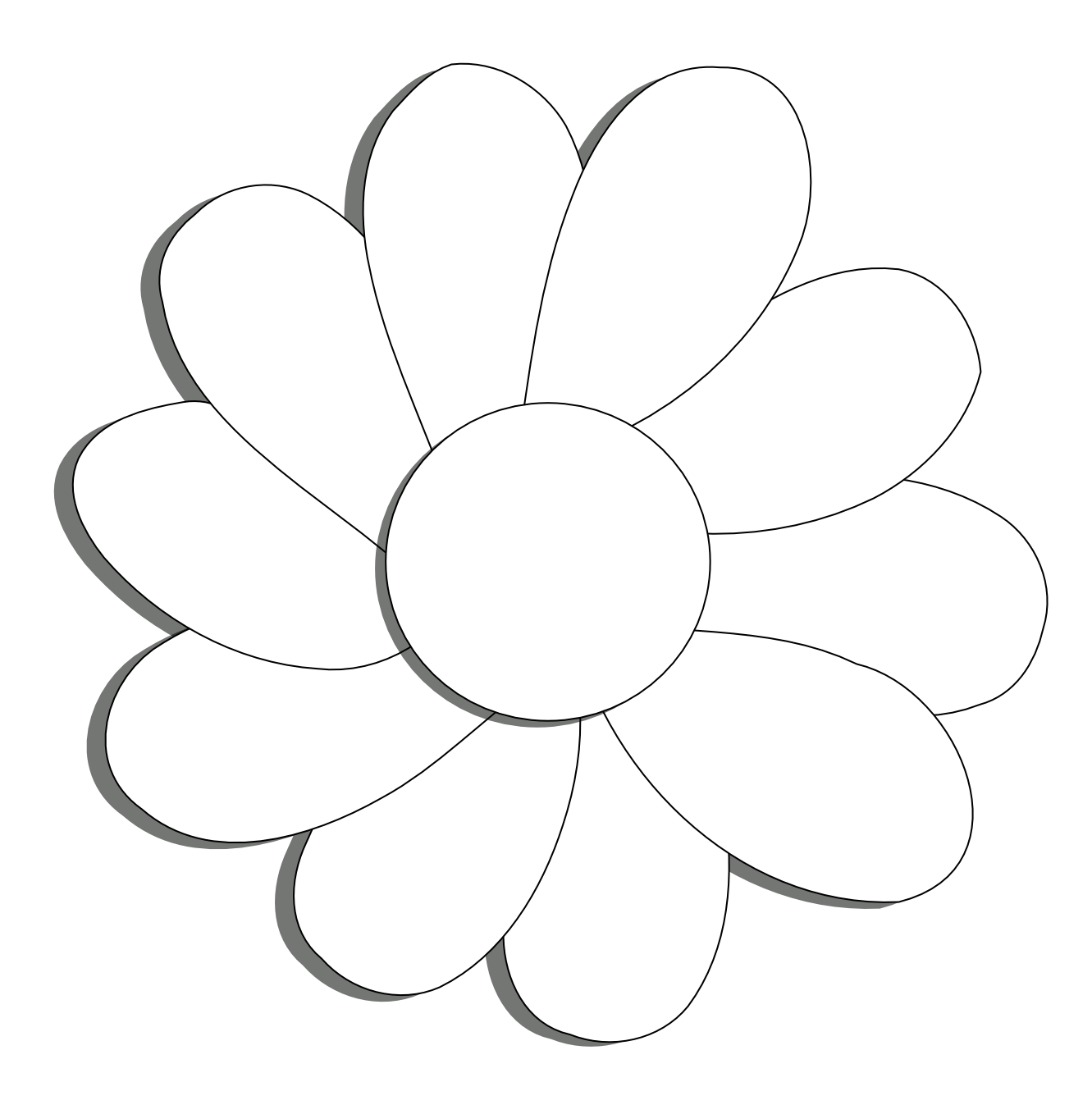 daisy flower 6 black white line art drawing scalable vector ...