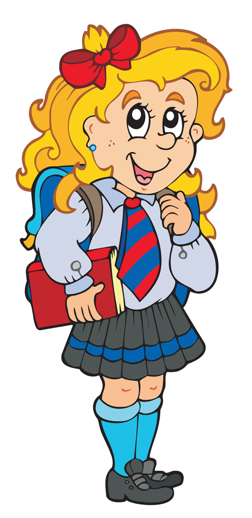 Different Cartoon school child image vector 03 - Vector Cartoon ...