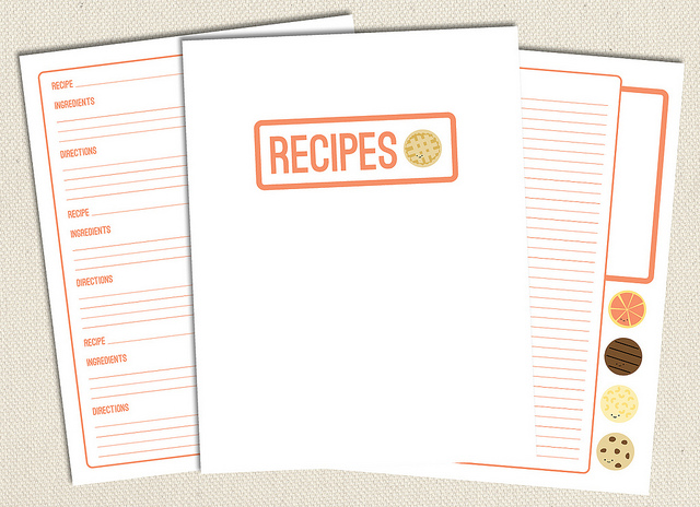 Wild Olive: printable: pages for your recipe binder