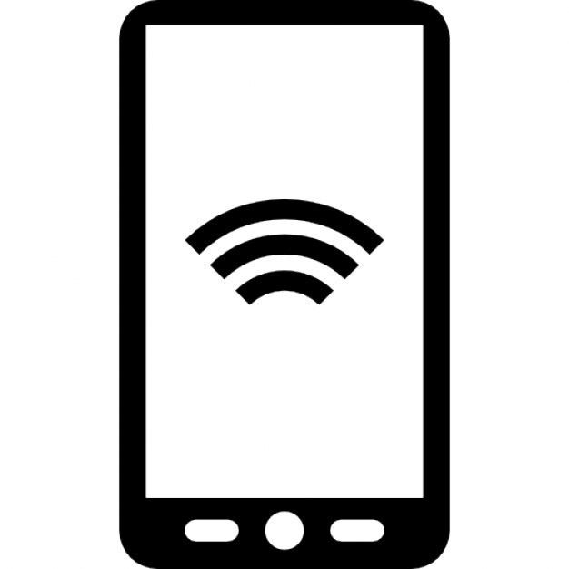 Tablet with wifi signal symbol on screen Icons | Free Download