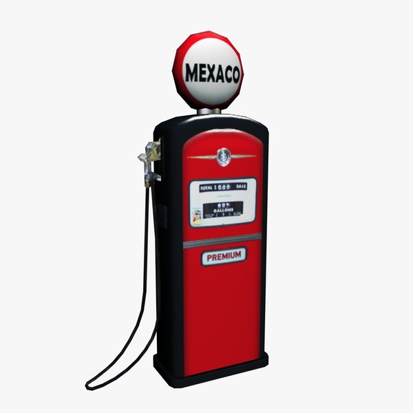 3d low poly gas pump model
