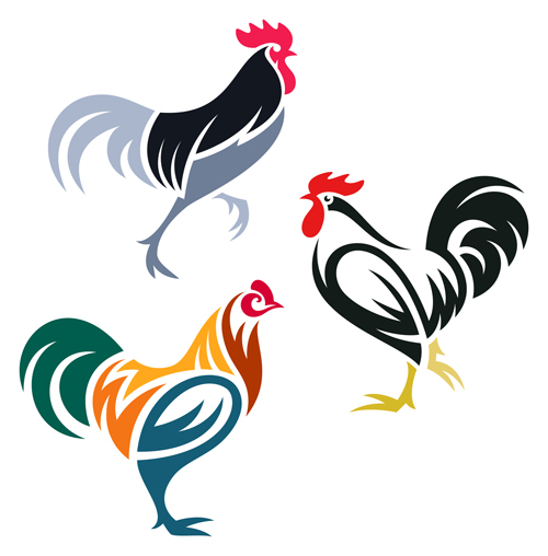 Creative chicken logos vector design 01 - Vector Animal, Vector ...