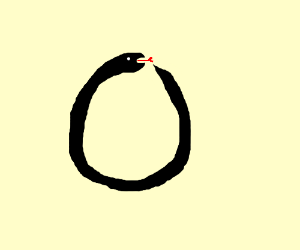 Black Snake Eating Itself In A Circle (drawing by Miriam Weber)