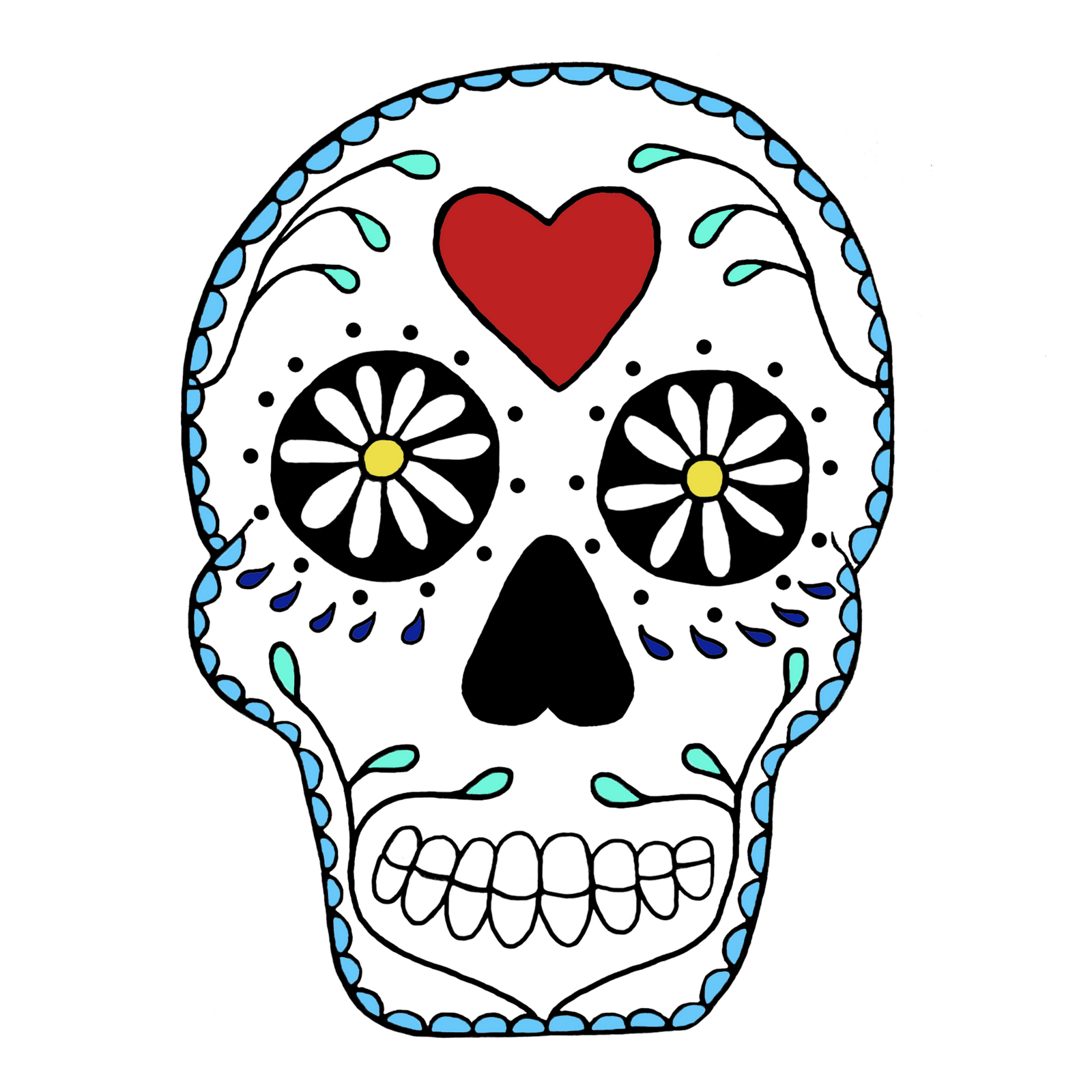 Easy sugar skull owl clipart