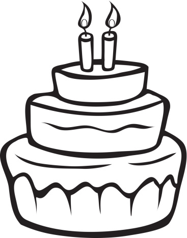 Cartoon Of Birthday Cake Outline Clip Art, Vector Images ...