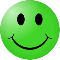 Green happy face clipart