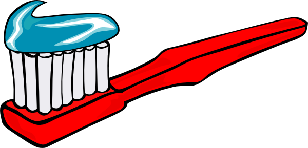 Toothbrush and toothpaste clipart