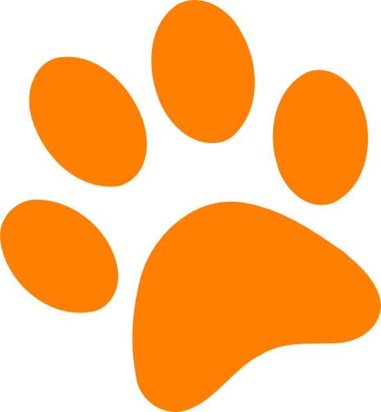Orange paw print clipart