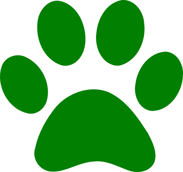 Paw prints clipart green