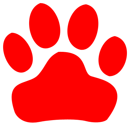 Red Panther Paw Clipart