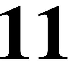 Clipart number 11 black and white
