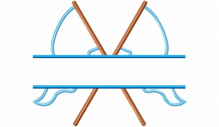 Applique Split Color Guard Flags Machine Embroidery Design